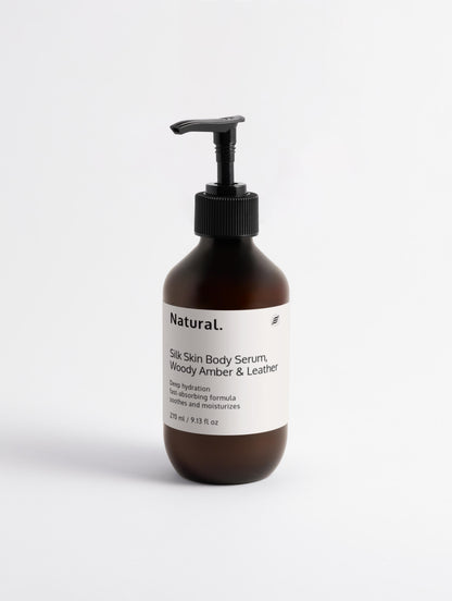 Natural. Silk Skin Body Serum, Woody Amber & Leather